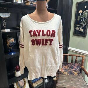 Taylor Swift “Red” Era Varsity Letterman Knit Sweater Size XL